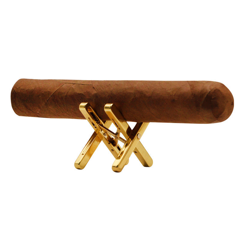 Cigar shelf pure copper gold-plated folding shelf portable cigarette holder simple