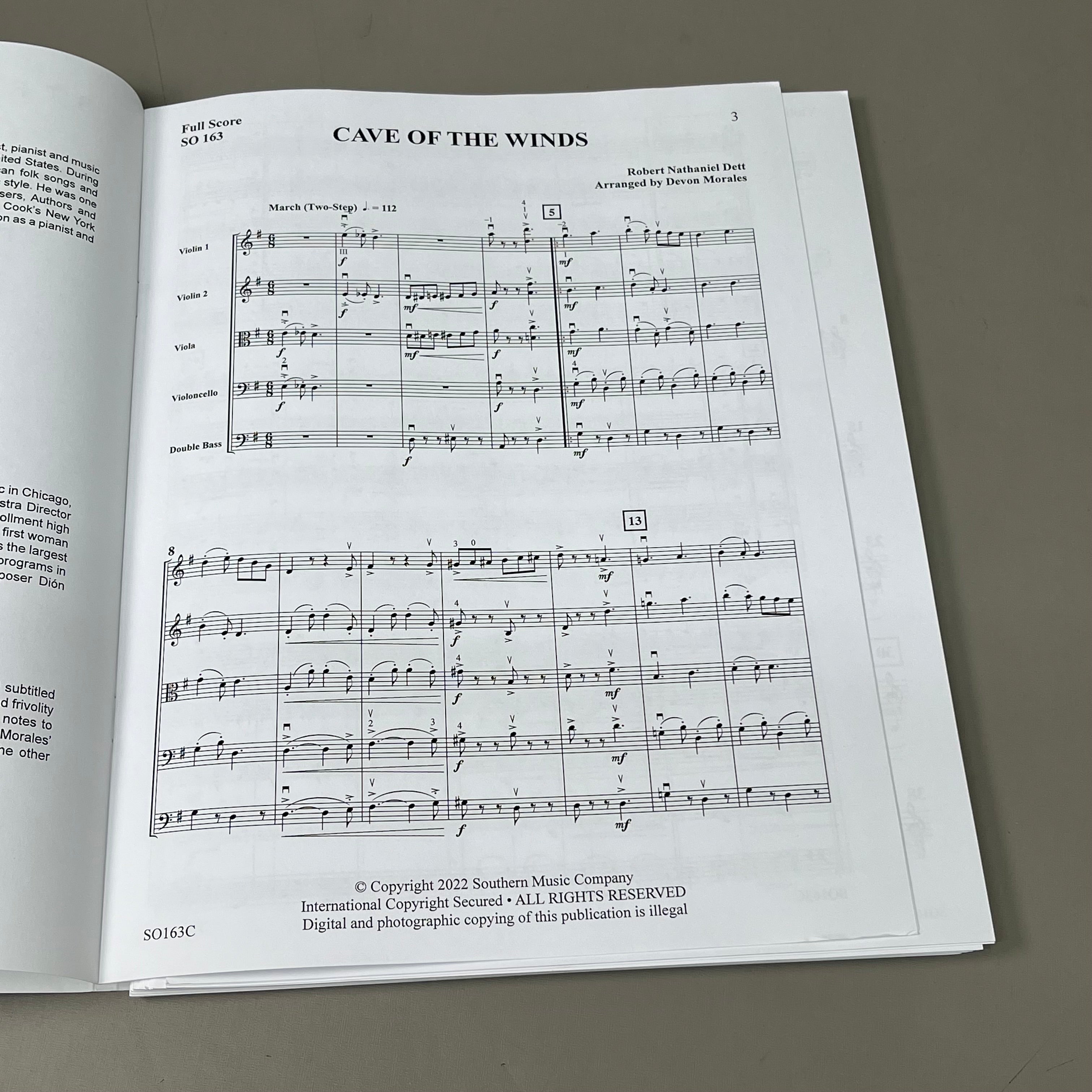SOUTHERN MUSIC Cave of The Winds by Robert Nathaniel Dett Intermediate String Orchestra
