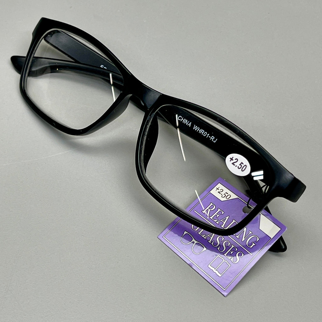 READING GLASSES (4-PACK) Single Power Reading Glasses (+2.50) 138MM Black