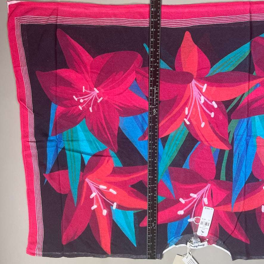 TOMMY BAHAMA Women's Dream Air Petal Perfect Poncho Black/Multi One Size (New)