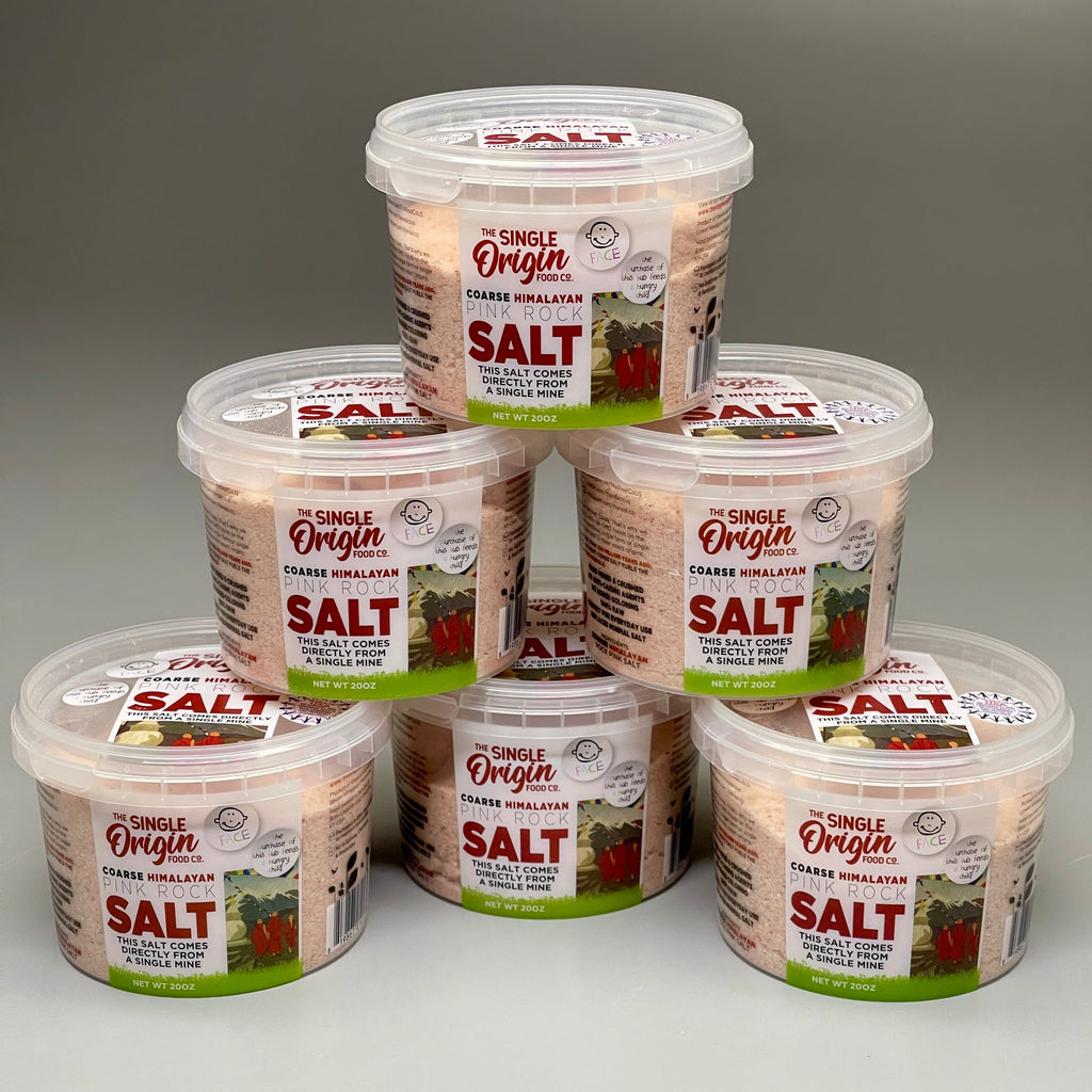 THE SINGLE ORIGIN FOOD CO (6 PACK) Pink Himalayan Salt Tub (course) 20 oz/each BB 11/26