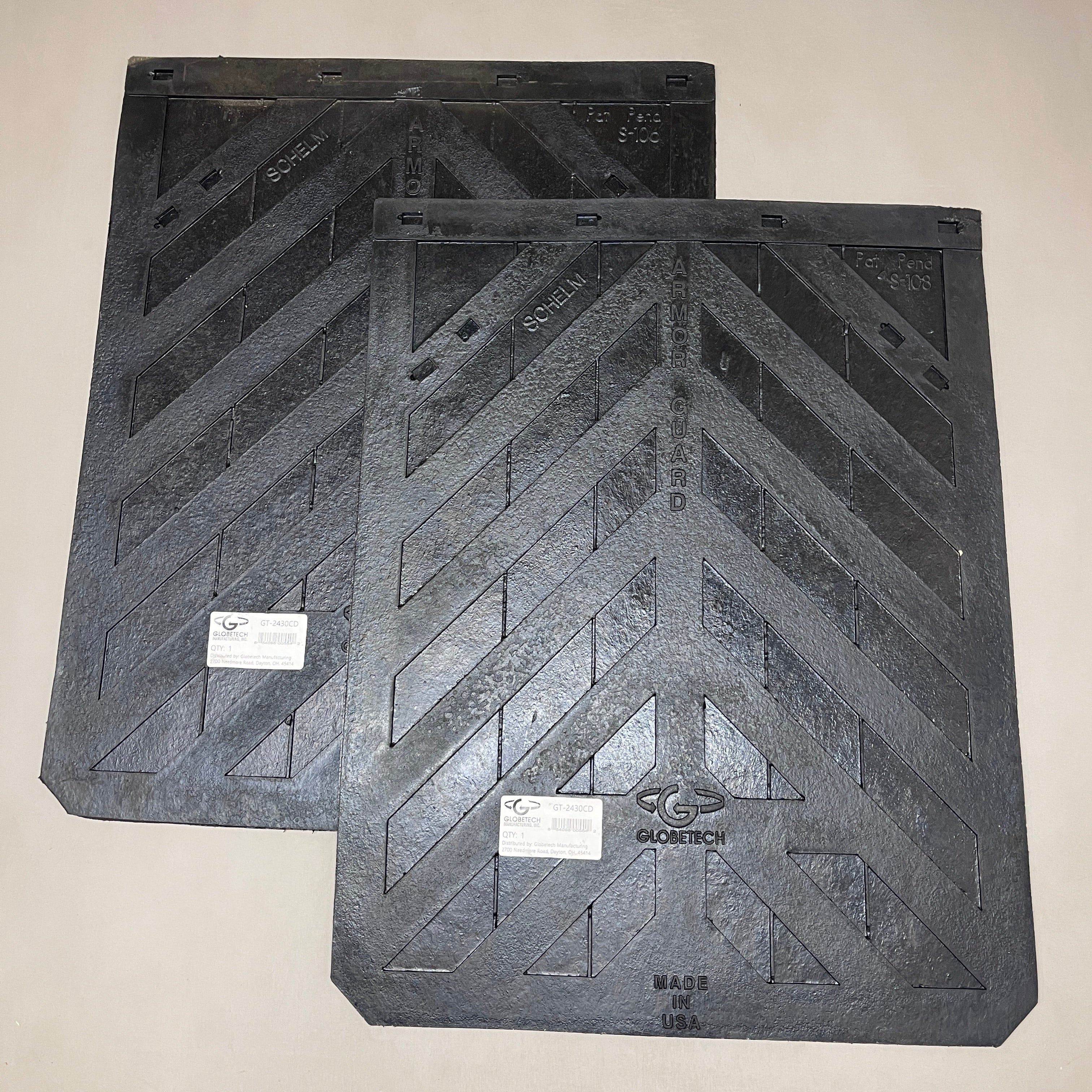 GLOBETECH 2-PACK! Rubber Mud Flaps 1/4" Thick x 24" Wide x 30" Long Black 2430MF (New)