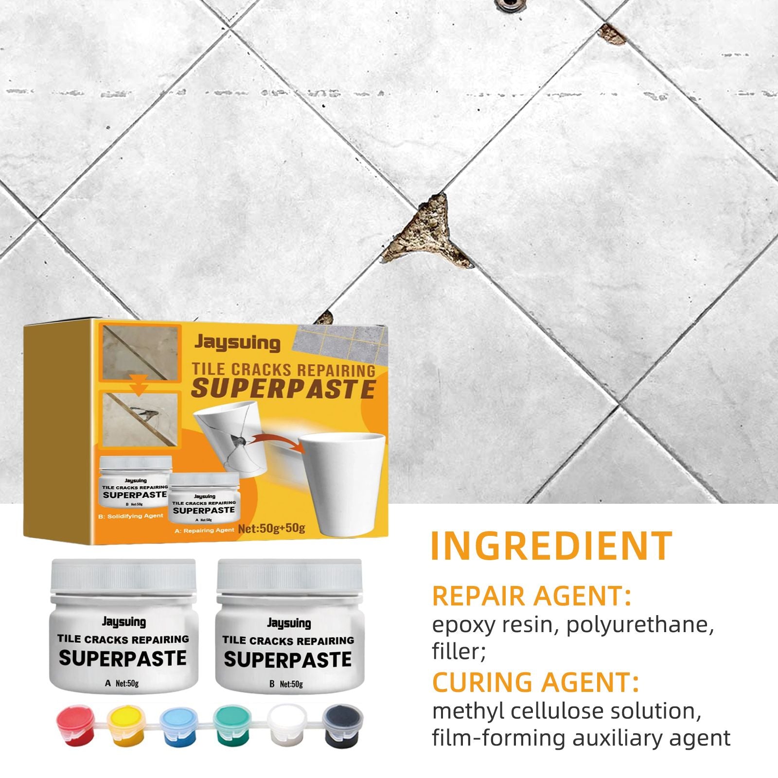 Tile Cracks Repairing Superpaste, Toilet Marble Floor Tile Pit Repair Crack Repair Adhesive Paste
