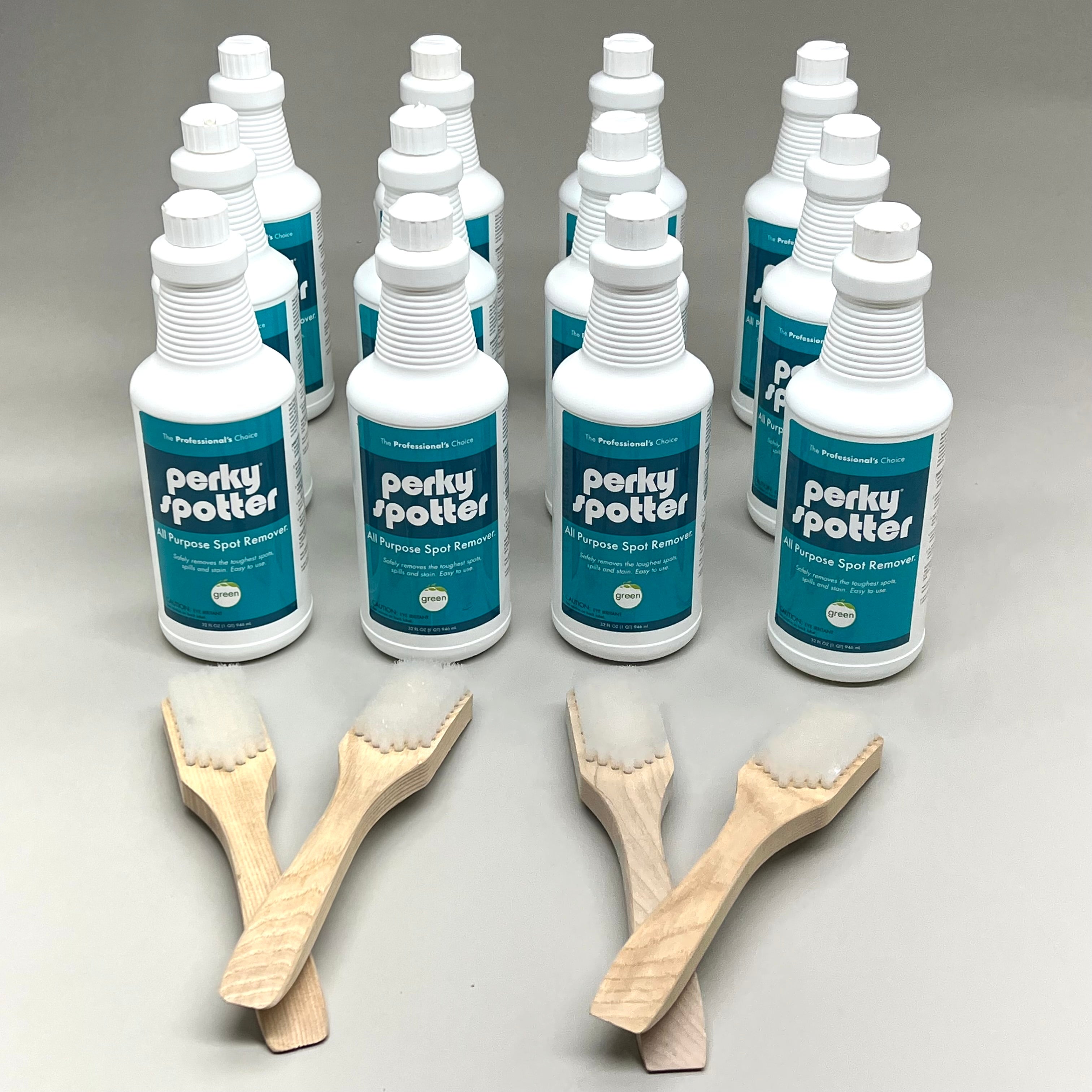 GROOM INDUSTRIES (12 PACK) Perky Spotter All Purpose Spot Remover w/ Brushes 1qt