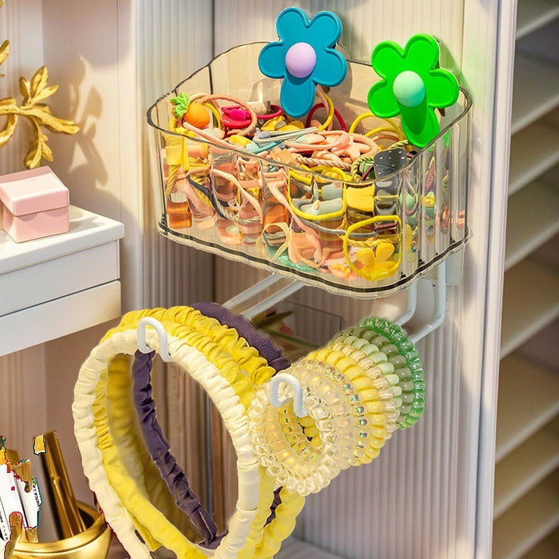 Hair accessory storage box children's non perforated headband hair hoop wall hanging