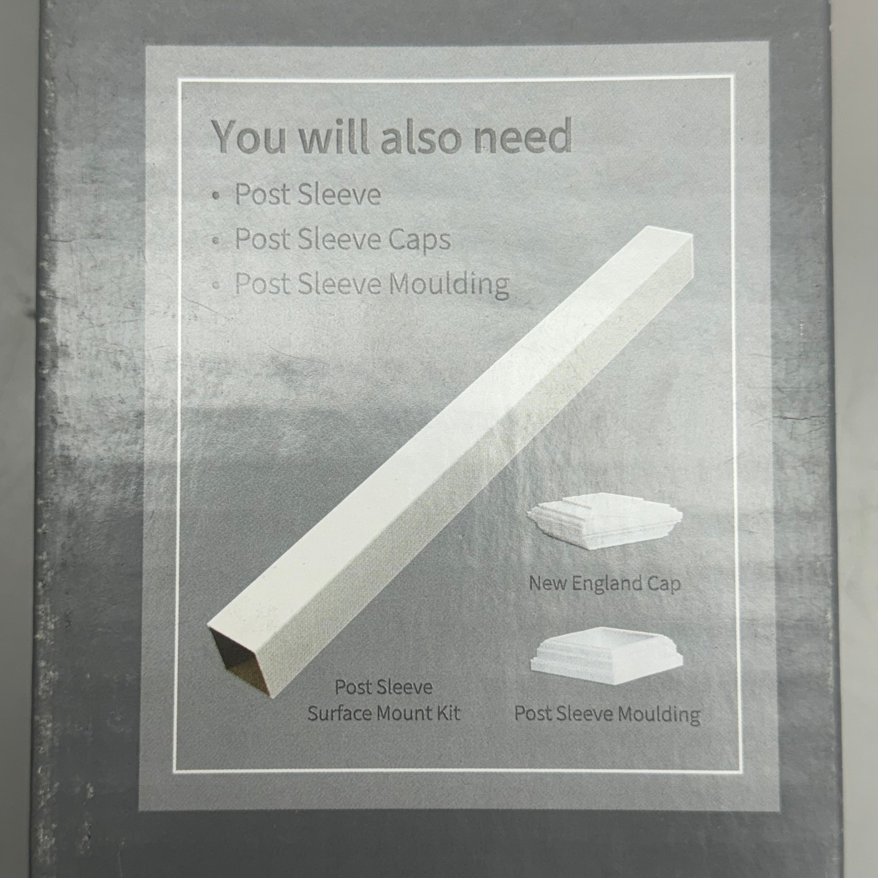 FIBERON Easy Install Post Sleeve Surface Mount Kit 37"x3.5" Silver 10131