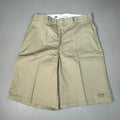 DICKIES Loose Fit Twill Work Shorts 13" Inseam Men's Sz 38 Khaki 42283KH