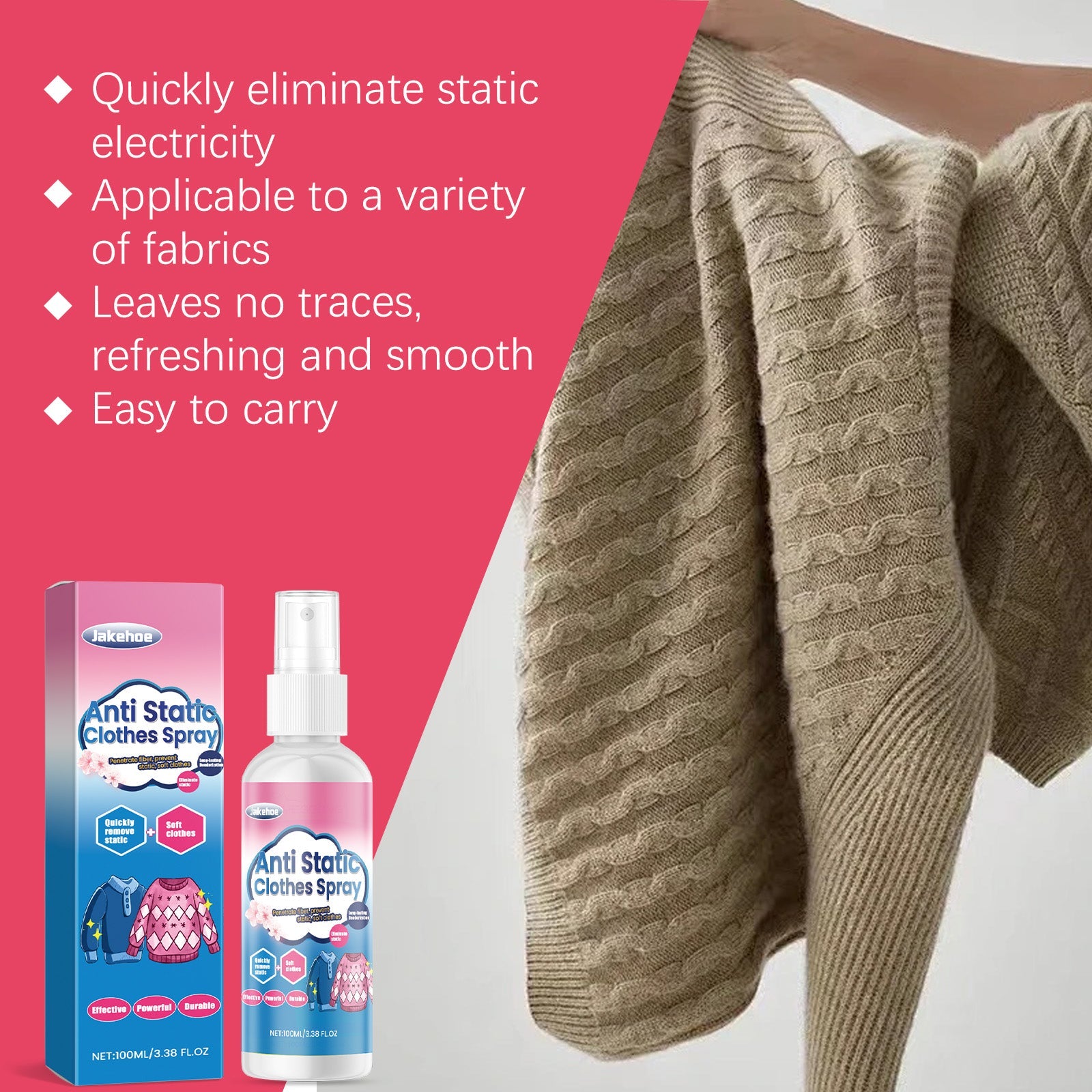 Clothing Anti-Static Wrinkle Spray Soft And Comfortable To Remove Clothing Wrinkles Smooth Static-Free Spray