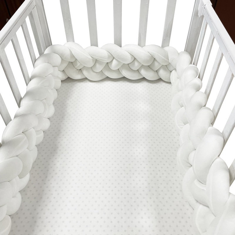 Woven baby bed surround anti-collision strip four strand Fried Dough Twists braid wrapped around the bed surround ins baby child