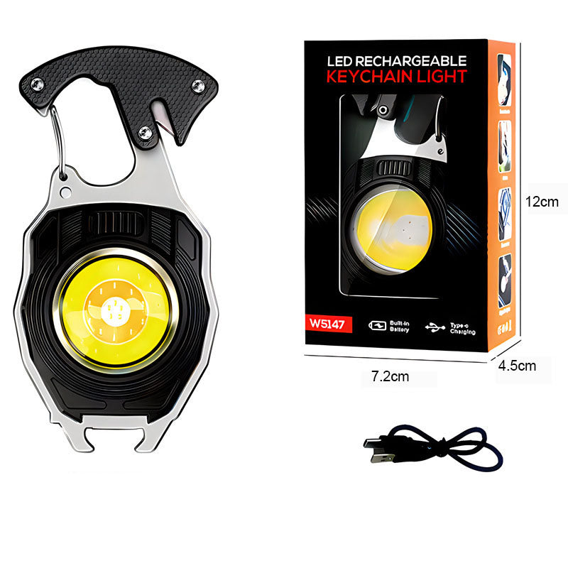 Keychain work light multifunctional cigarette lighter charging portable camping auto repair LED strong light mini camping light
