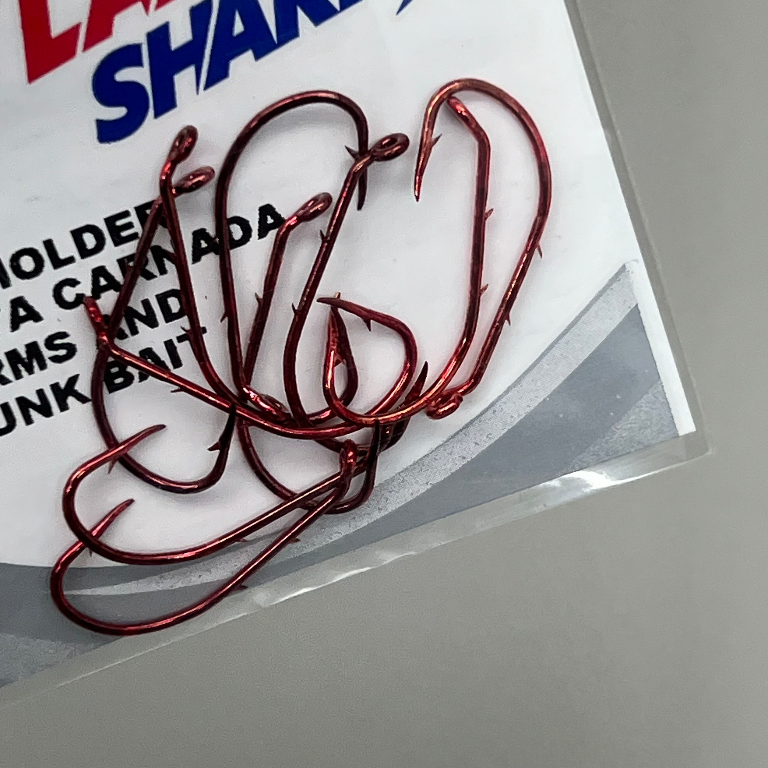 EAGLE CLAW (5 PACK) Lazer Sharp Down eye Offset Baitholders Red #2 10pc L181RG-2