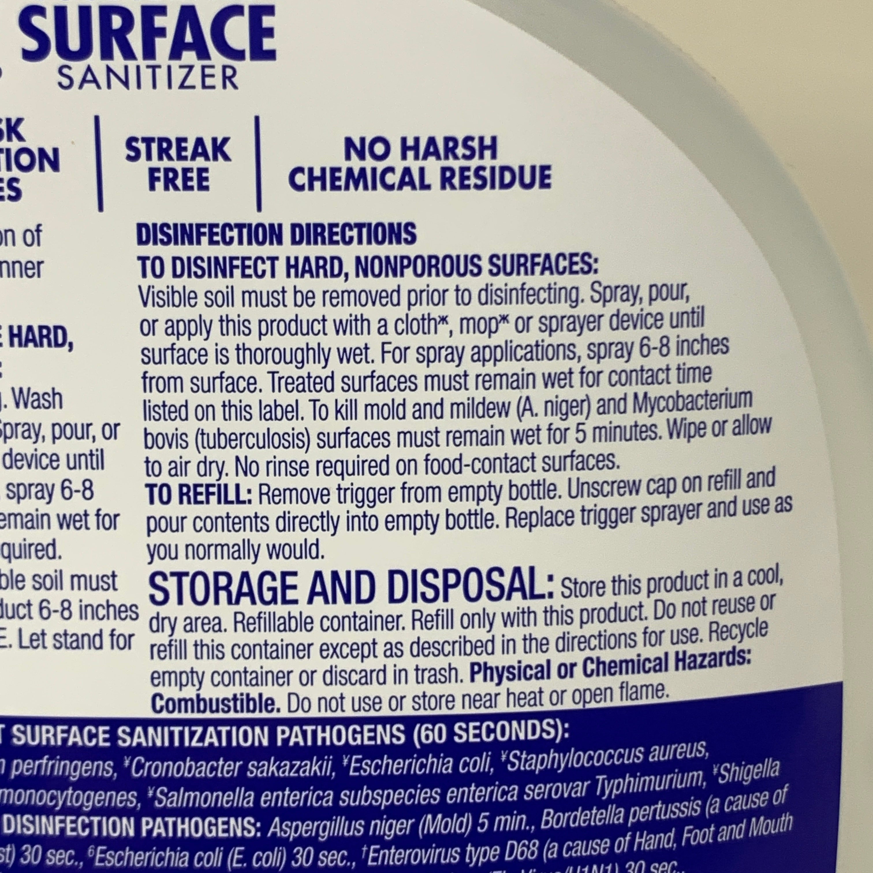 PURELL(6 PACK) Foodservice Multi-Surface Sanitizer Unscented BB 06/2028 334106CT