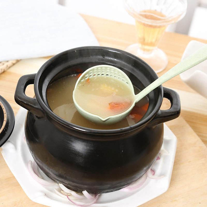 2 in 1 Soup Spoon Long Handle Spoon Creative Spoon Strainer Spoon Cooking Tools