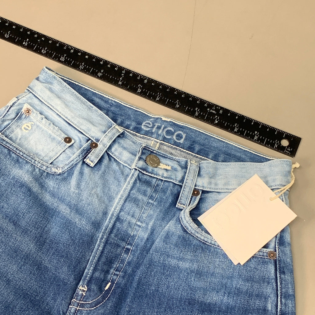 ETICA Tyler Vintage Straight Crop Jeans 100% Cotton Shipwreck Size 24 EW178114A