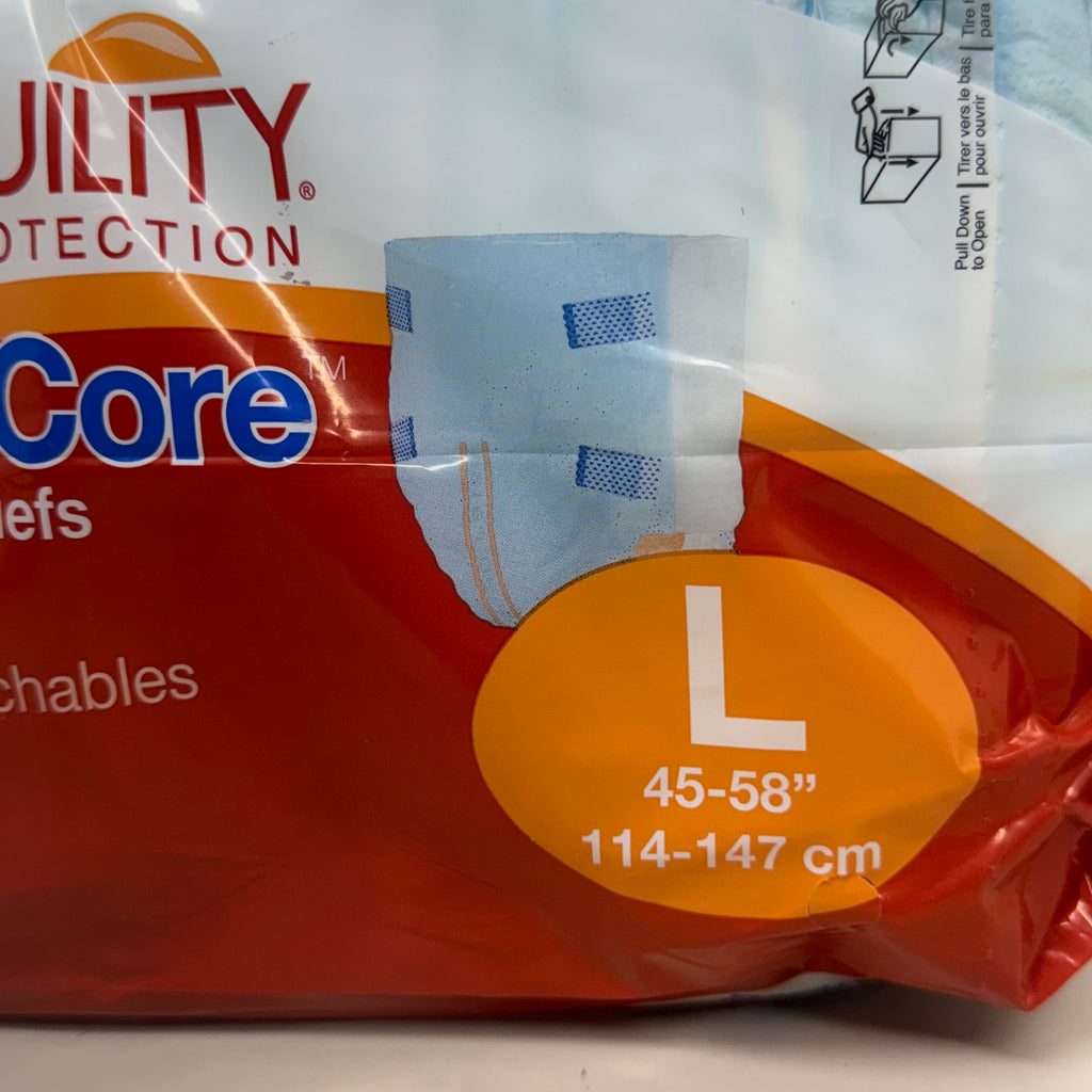 SMARTCORE (4 PK!) of 12 Tranquility Premium Protection Adult Diapers Latex Free Size L