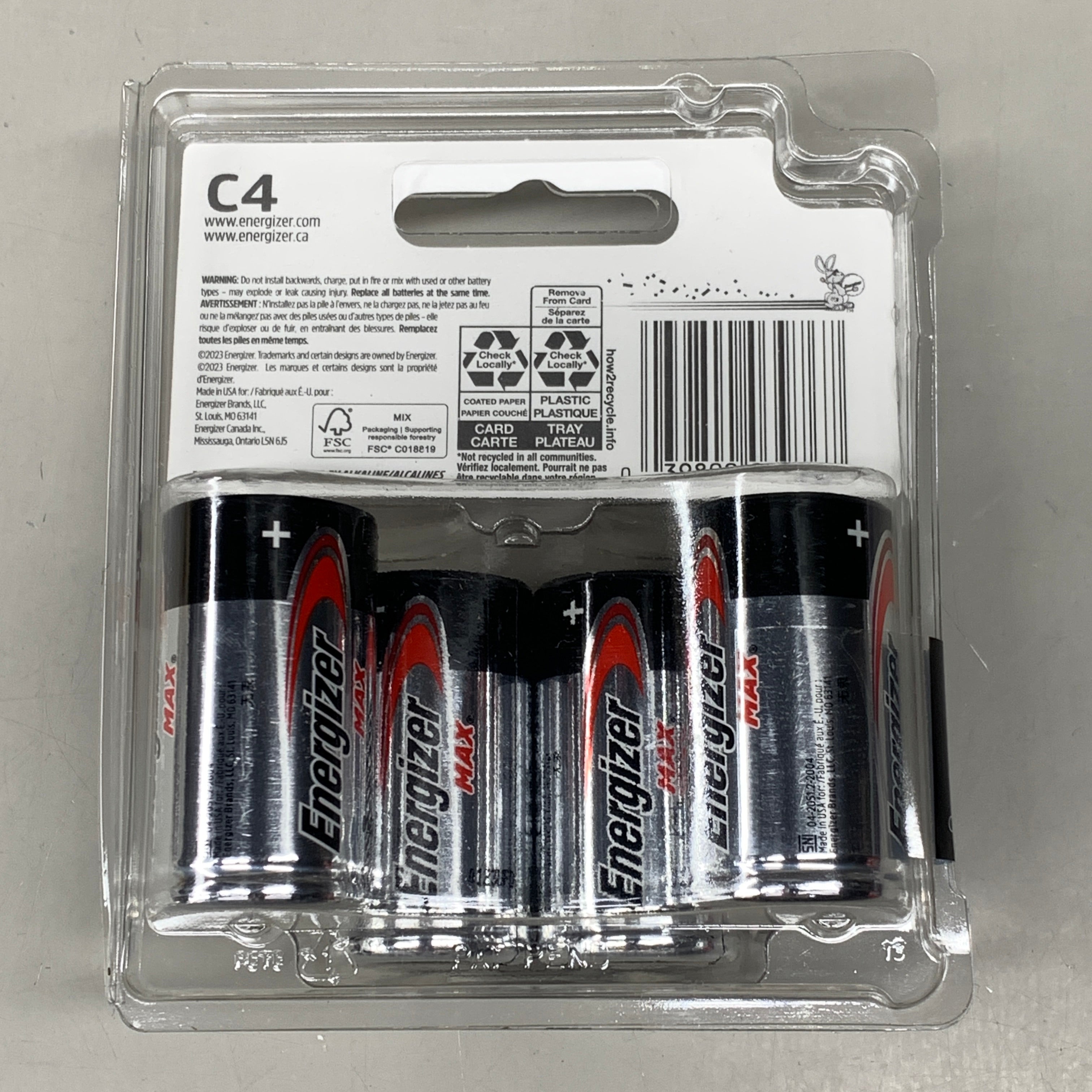 ENERGIZER MAX (3 PACK, 12 Total Batteries) C Cell Alkaline Batteries E93BP-4