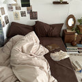 Four piece set of washed cotton bed sheets and duvet covers three piece set of bedding for single student dormitories