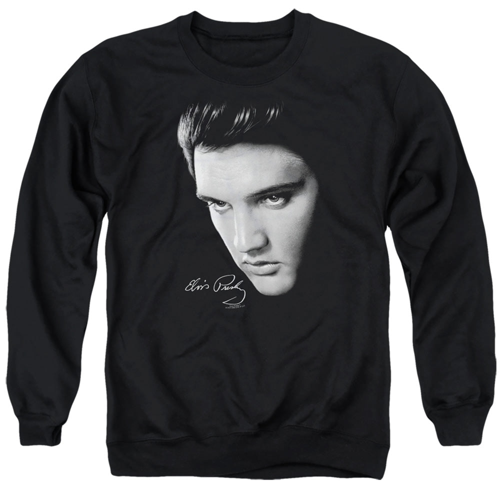 Elvis Presley Face Mens Crewneck Sweatshirt Black
