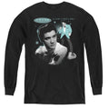 Elvis Presley Teal Portrait Long Sleeve Kids Youth T Shirt Black