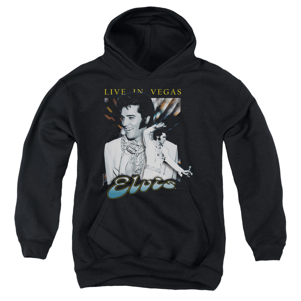 Elvis Presley Live in Vegas Kids Youth Hoodie Black Officially Licensed