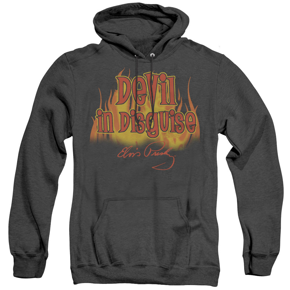Elvis Presley Devil In Disguise Heather Mens Hoodie Black Officially Licensed