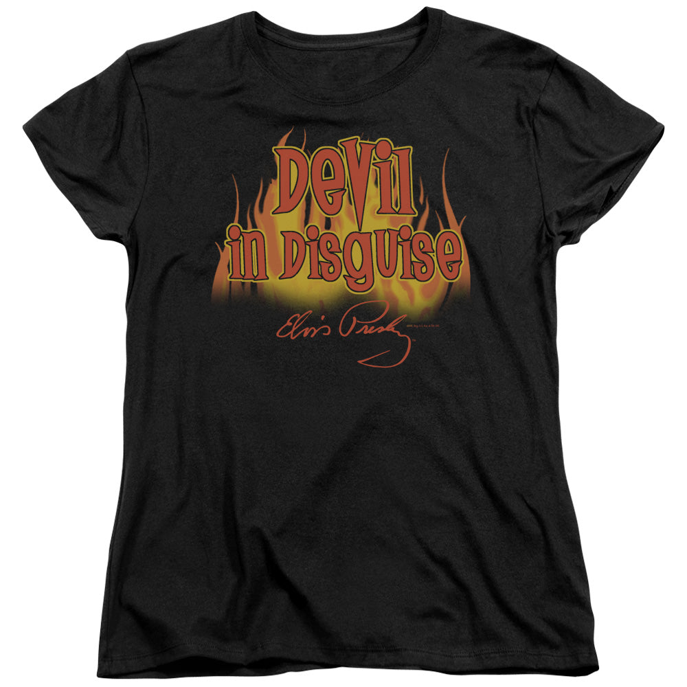 Elvis Presley Devil in Disguise Womens T Shirt Black Officially Licensed