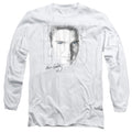 Elvis Presley Blue Eyes Mens Long Sleeve Shirt White Officially Licensed Officially Licensed