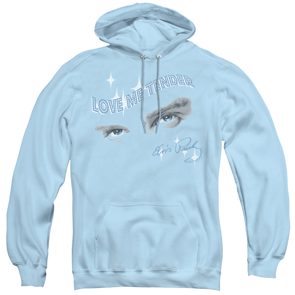 Elvis Presley Tender Eyes Mens Hoodie Light Blue Officially Licensed