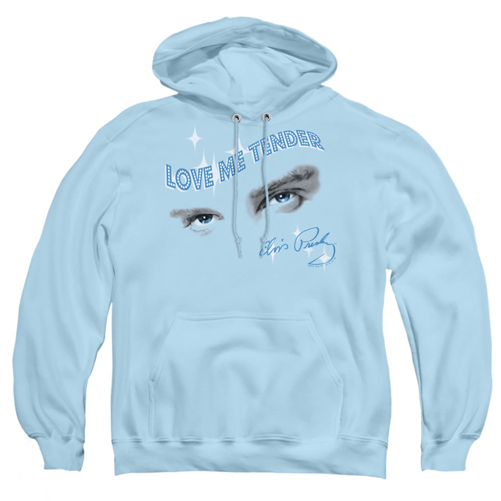 Elvis Presley Tender Eyes Mens Hoodie Light Blue Officially Licensed