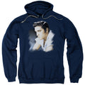 Elvis Presley Blue Profile Mens Hoodie Navy Blue Officially Licensed