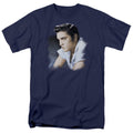 Elvis Presley Blue Profile Mens T Shirt Navy Blue Officially Licensed