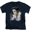 Elvis Presley Blue Profile Juvenile Kids Youth T Shirt Navy Blue Officially Licensed