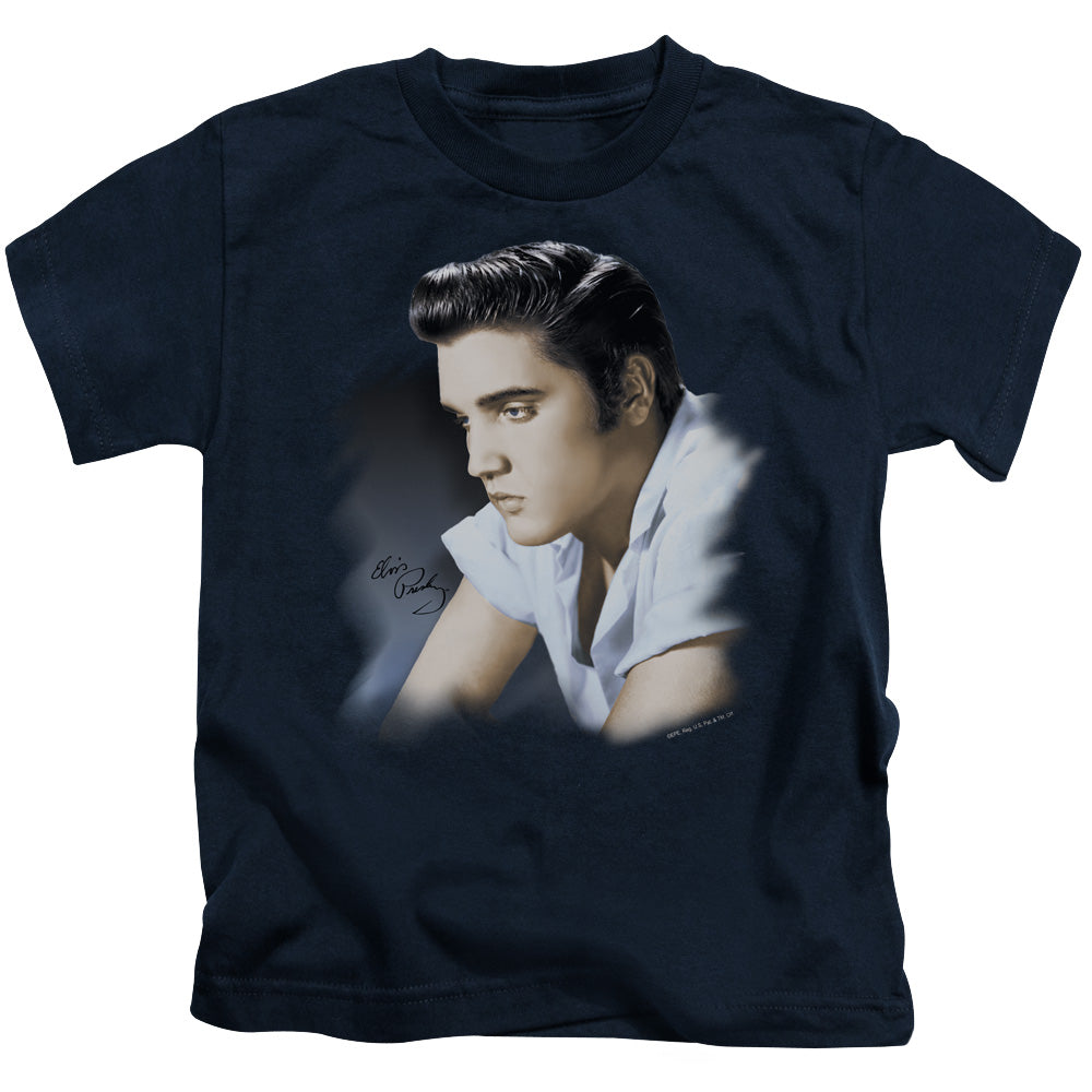 Elvis Presley Blue Profile Juvenile Kids Youth T Shirt Navy Blue Officially Licensed