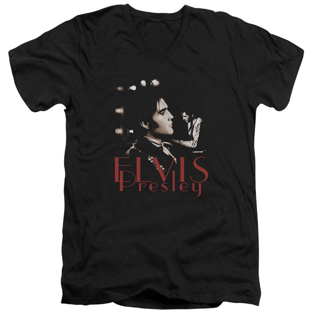 Elvis Presley Memories Mens Slim Fit V-Neck T Shirt Black Officially Licensed