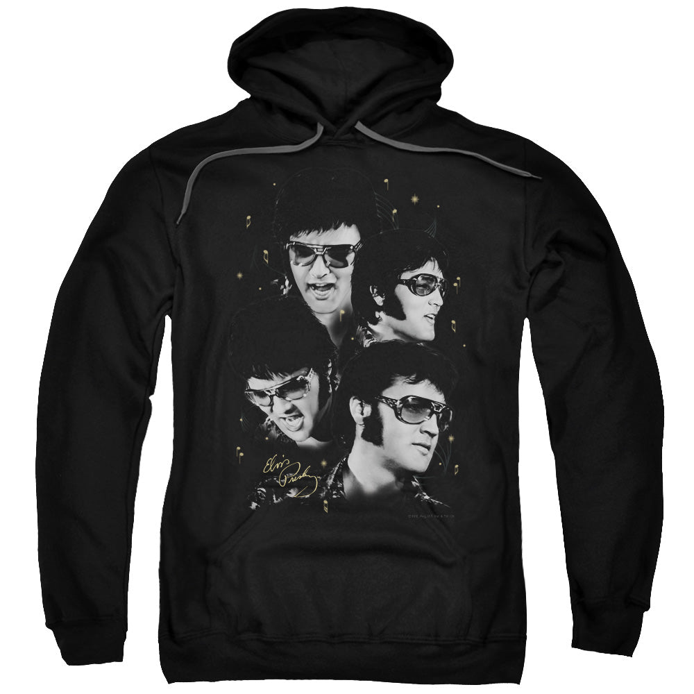 Elvis Presley Faces Mens Hoodie Black Officially Licensed