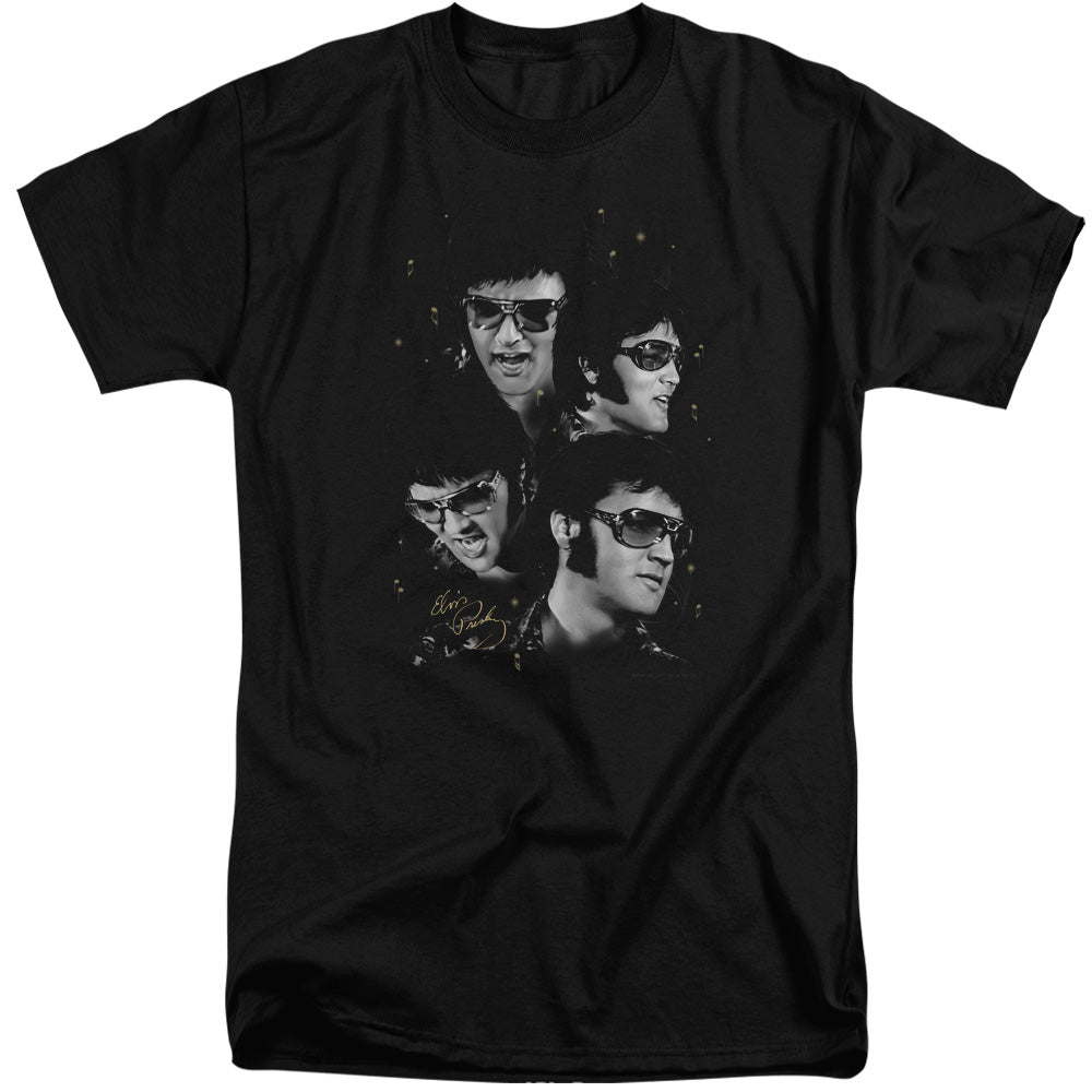 Elvis Presley Faces Mens Tall T Shirt Black Officially Licensed