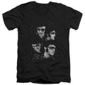 Elvis Presley Faces Mens Slim Fit V-Neck T Shirt Black Officially Licensed