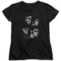 Elvis Presley Faces Womens T Shirt Black Officially Licensed