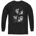 Elvis Presley Faces Long Sleeve Kids Youth T Shirt Black Officially Licensed