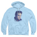 Elvis Presley Big Portrait Mens Hoodie Light Blue Officially Licensed
