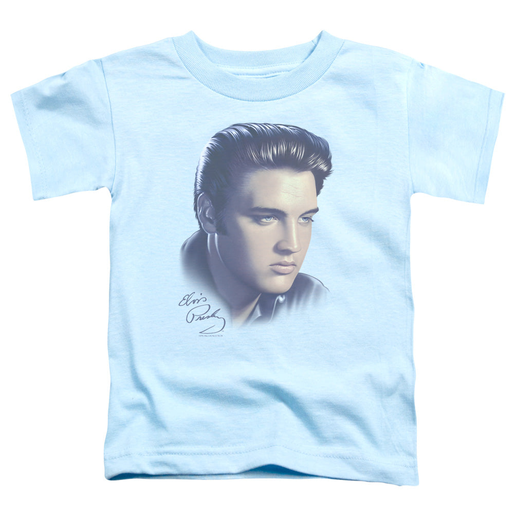 Elvis Presley Big Portrait Toddler Kids Youth T Shirt Light Blue Officially Licensed