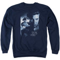 Elvis Presley Reverent Mens Crewneck Sweatshirt Navy Blue Officially Licensed