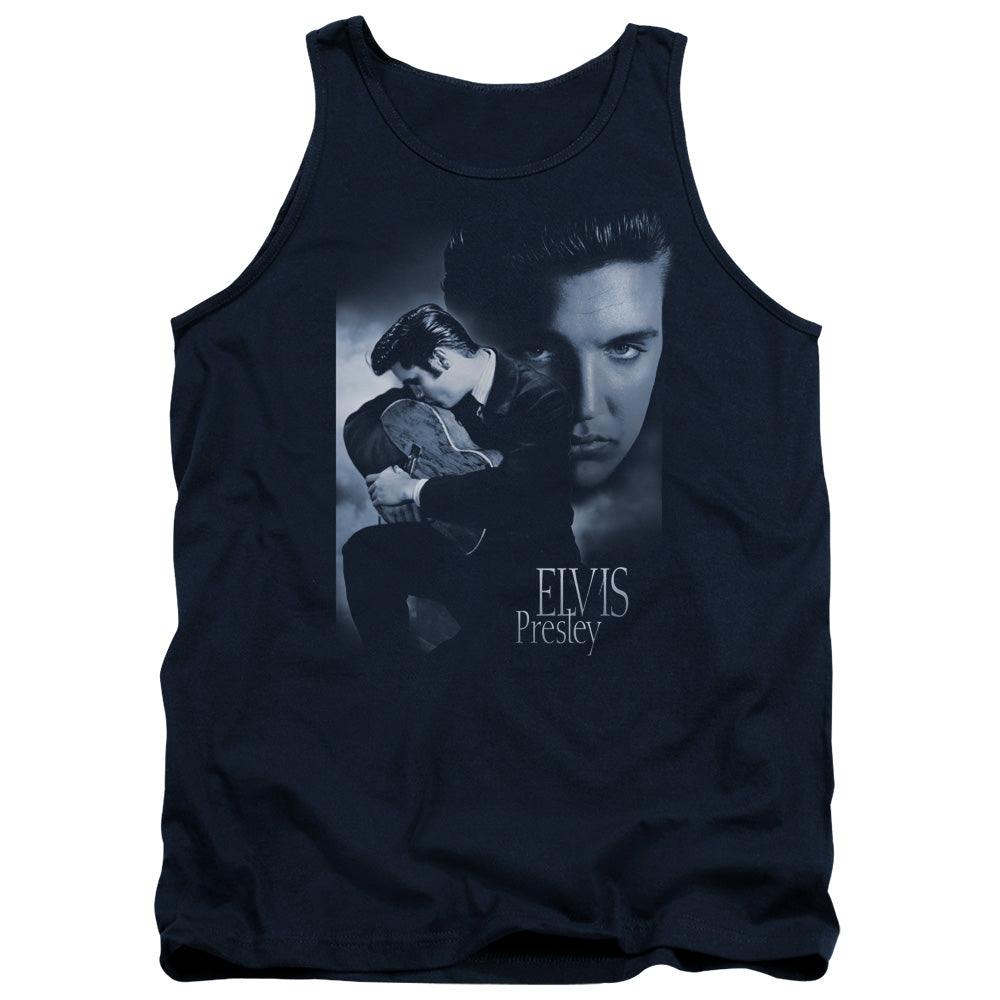 Elvis Presley Reverent Mens Tank Top Shirt Navy Blue Officially Licensed
