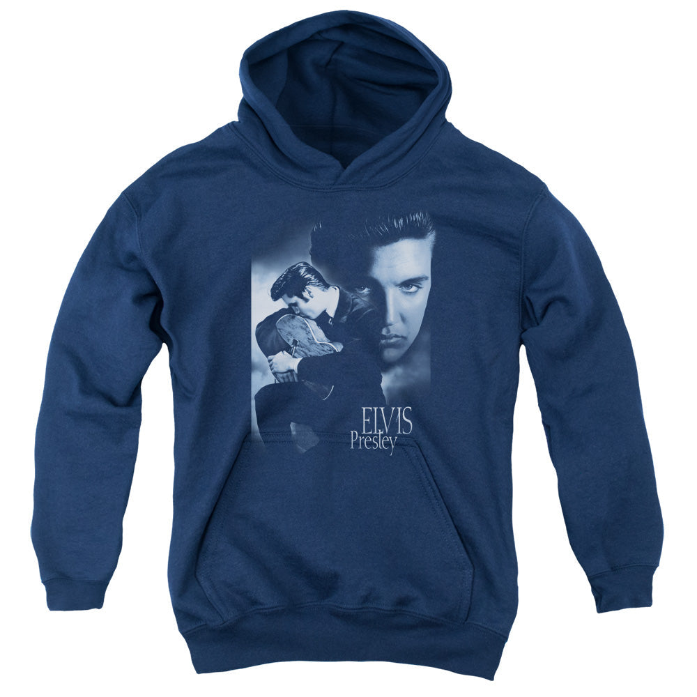 Elvis Presley Reverent Kids Youth Hoodie Navy Blue Officially Licensed