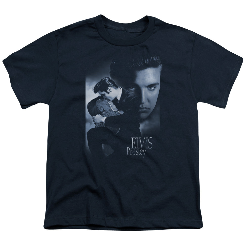 Elvis Presley Reverent Kids Youth T Shirt Navy Blue Officially Licensed