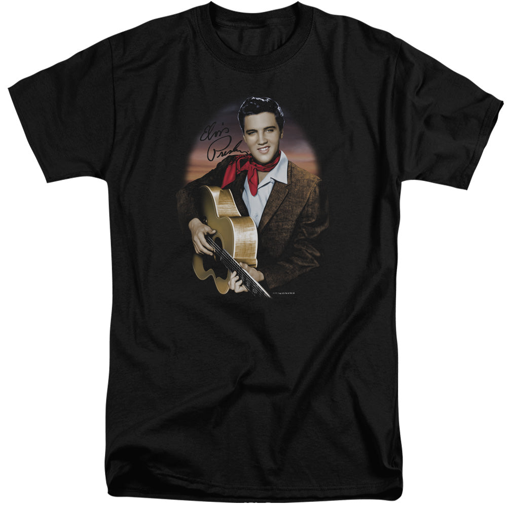 Elvis Presley Red Scarf #2 Mens Tall T Shirt Black Officially Licensed