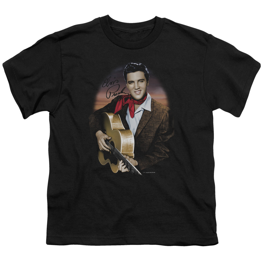 Elvis Presley Red Scarf #2 Kids Youth T Shirt Black Officially Licensed