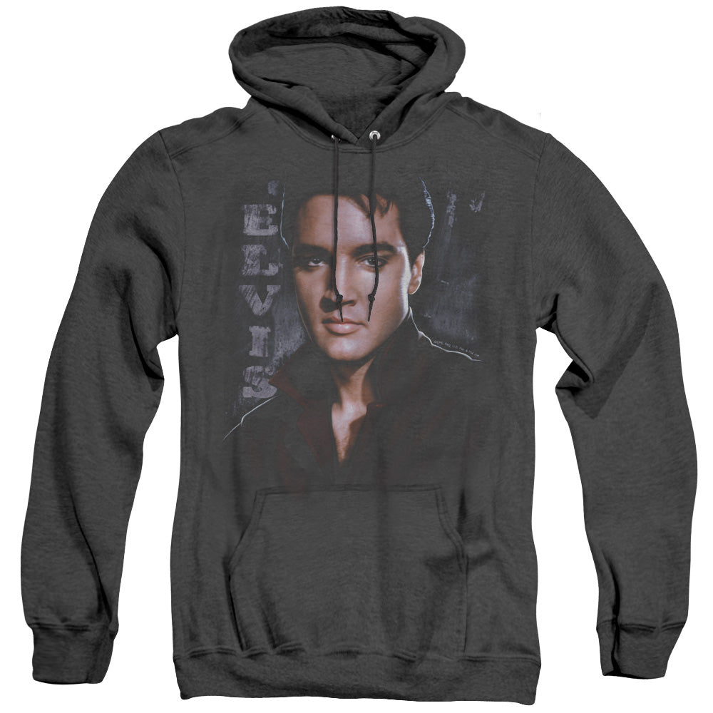 Elvis Presley Tough Heather Mens Hoodie Black Officially Licensed