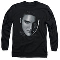 Elvis Presley Big Face Mens Long Sleeve Shirt Black Officially Licensed Officially Licensed