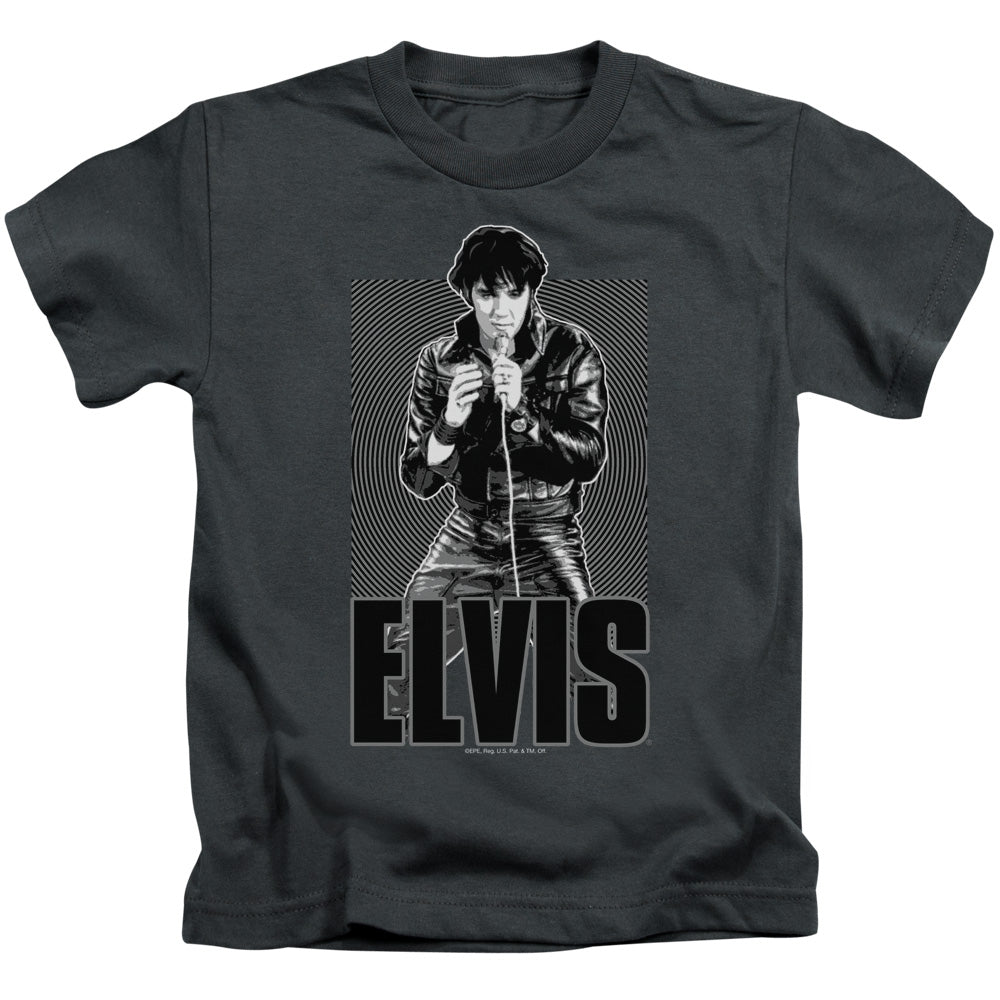 Elvis Presley Leather Juvenile Kids Youth T Shirt Charcoal Officially Licensed